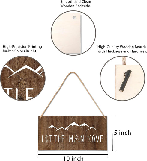 OICPYD 10" 5" Sign(Hb11) Little Man Cave Wall Sign, Woodland Boy Nursery, Toddler Boys Room, Baby Boys Room Wall Decor