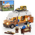 FUNWHOLE Carpentry Van Lighting Building-Bricks Set, 496 Pcs Farm Woodworker Car Collectible Display for Adults