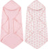 Hahafelt 2 Pcs Pink Bow Baby Hooded Towels for Newborn 100% Muslin Cotton