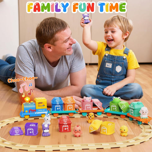 1-2-3, Set 2-4 1 2 3 Counting 1 2 3 Toddler Boy Girl Toys Train for Toddlers with Music & Light, Toys for Year Old Boy