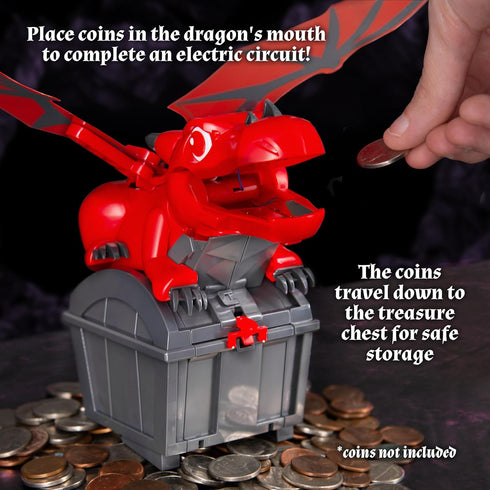 8+ Thames & Kosmos Robotic Dragon Bank Kit | Hands-on STEM Construction Toy, Build a Mechanical Dragon Coin Bank