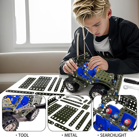 283 Sets 8-12, 8-10, 14 15 16 Metal Model Car Kits - Pcs Erector for Boys Age Building Toys, STEM Kits for Kids Age