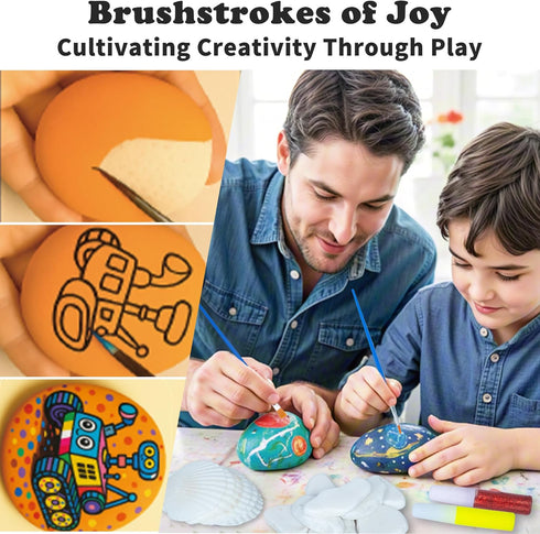 6-12, Awsoo Glow in The Dark Rock & Shell Painting Kit Arts and Crafts for Kids Ages Kids Craft Paint Kit, Art Supplies