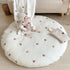 MOJUN 33.5" Baby White Bear Embroidered Play Mat, Cotton Crawling Mat, Detachable Washable Floor Rug Soft Kids Room