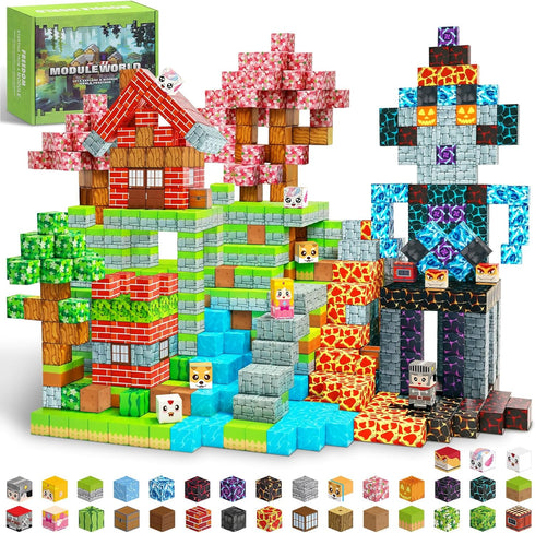 MUUHU 300PCS Magnetic Blocks - 0.8" Magnetic Building Blocks Toys for Kids Magnet