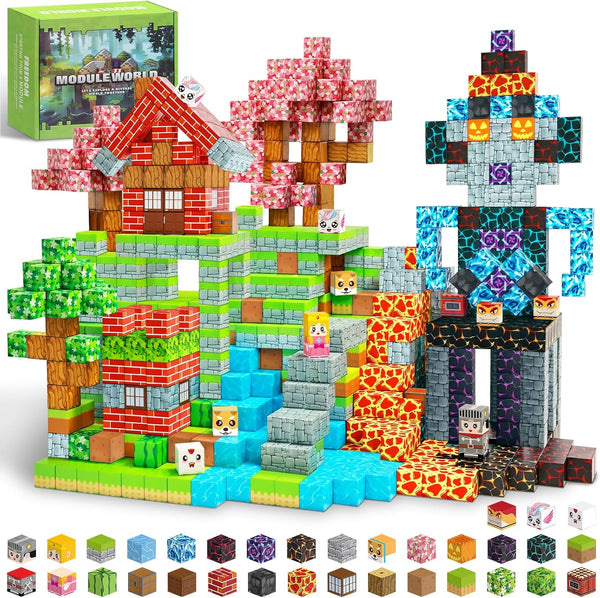 MUUHU 300PCS Magnetic Blocks - 0.8" Magnetic Building Blocks Toys for Kids Magnet