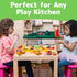 Jaxojoy 122 Piece Pretend Play Food Set for Kids, Kitchen Accessories, Toy Food for Kids Kitchen