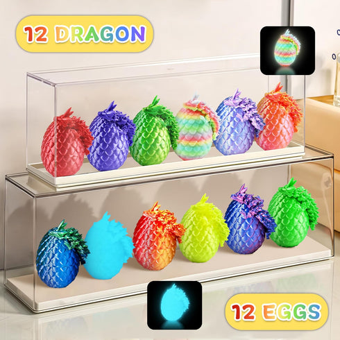 12PCS 3D Set Impossmaker Dragon Eggs with Dragon Inside, Easter Basket Stuffers Mini Easter Egg Articulated Unique