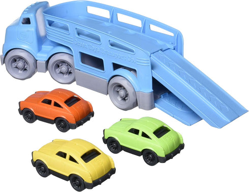 Green Toys Car Carrier, Blue CB - Pretend Play, Motor Skills, Kids Toy Vehicles. No BPA, phthalates, PVC. Dishwasher