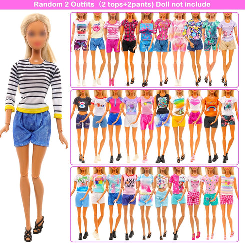 BARWA 10 Sets Doll Clothes, 3 Sequins Dresses, 3 Floral Dresses & 4 Casual Outfits for 11.5 Inch Dolls