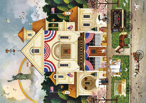 Buffalo Games Charles Wysocki Lady Liberty's Independence Day, 500 Piece Jigsaw Puzzle for Adults, Perfect for Game