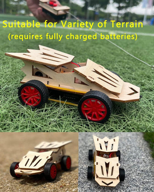 2 Set STEM Kit, Solar Model Car Building Project, 3D Wooden Puzzle Craft for Ages 8-14