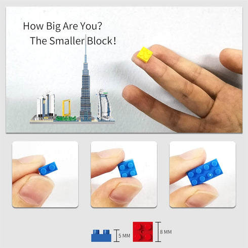 Architecture Dubai Micro Building Blocks Set, Skyline Series Adult and Children Assembly, World Famous Landmarks, 2545