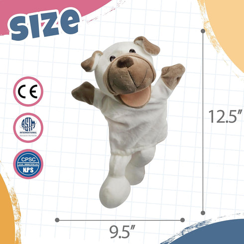 Easfan Puppy Hand Puppet Soft Toy, Interactive Storytelling Dog Toy for Kids, 12.5 Inches for Creativity