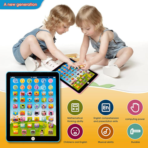Kids Tablet Learning Pad, with 6 Games to Learn Music/Words/Letters, Education Tablet for Boys & Girls 3 Years Up