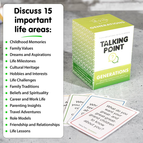 200 Generations Conversation Cards - Deep, Fun & Reflective Questions to Spark Connection - Perfect for Kids, Parents