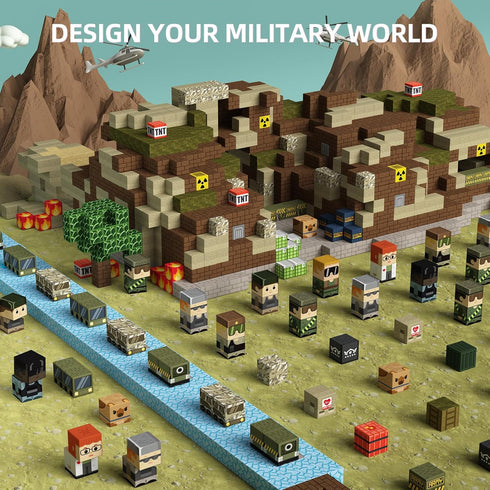 100PCS 3+, (1inch) GobiDex Magnetic Blocks Army Toys for Boys Girls, Build MagWonder for Army Men, STEM Building Toys
