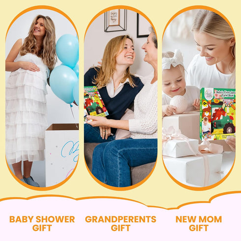 0-6 6-12 12-18 1 Tinsel Trends Baby Books Farm Animal Soft Cloth Busy Book Gifts for Babies Early Learning See Touch