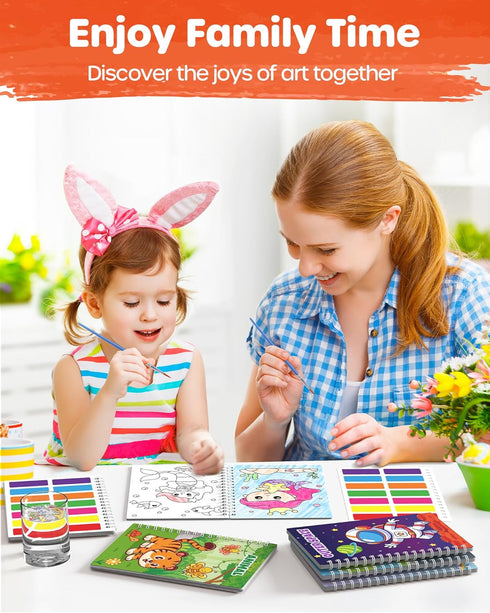 24 Pack 4-8-12, D-FantiX Paint with Water Coloring Books for Kids Ages Birthday Party Favors Bulk Gifts Goodie Bag