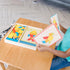 Melissa & Doug Wooden Classic Toy Pattern Blocks and Boards - 120 Solid Wood Shapes, 5 Double-Sided Panels,