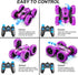 2.4 360 6 7 8 9 10 11 12 QUNREDA RC Cars, Purple Remote Control Car for Girls, GHZ Double Sided RC Stunt Car Rotating
