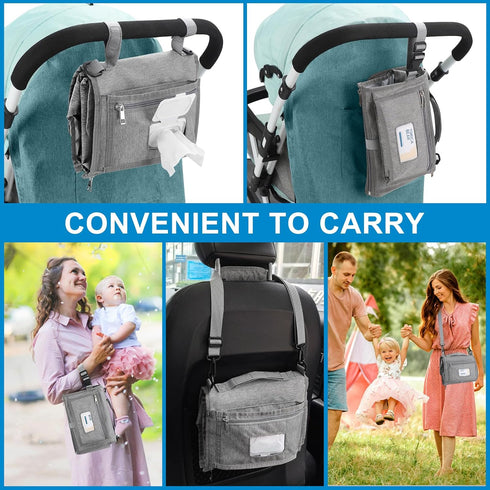 Accmor Waterproof Travel Baby Changing Mat - Grey, Portable Diaper Changing Pad for Newborns
