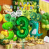 Large Dinosaur Foil Balloons and Happy Birthday Banner - Number 3 Balloon for 3rd Birthday Party Decorations