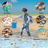 Waybas 4pcs Shelling Scooper Tools for Beach, Adjustable Shark Tooth Sand Sifter with Mesh Shell Collecting Bag