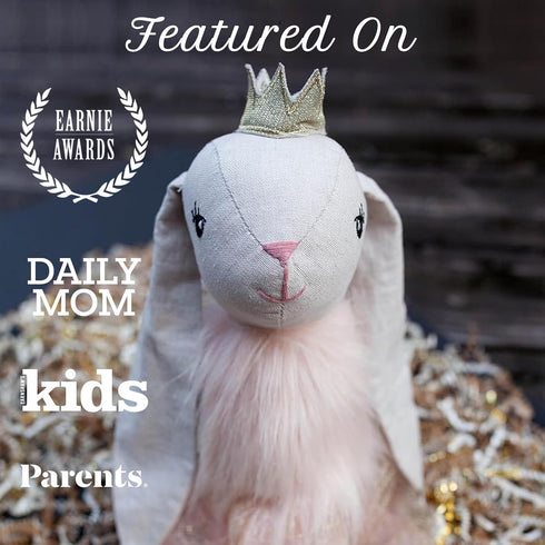 MON AMI Princess Bunny Stuffed Doll, 18", Soft Plush Animal Doll for Kids, Use as Toy or Room Décor