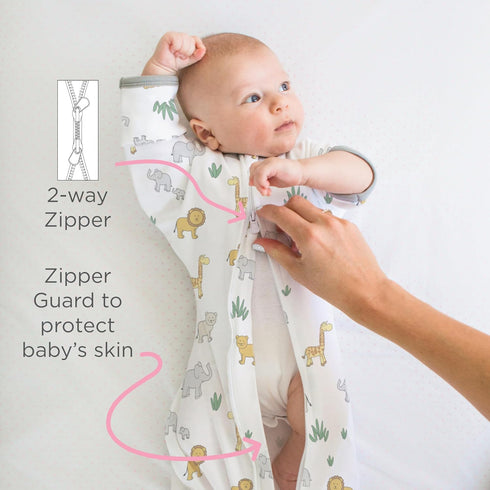 Amazing Baby Transitional Swaddle Sack - Arms Up Half-Length Sleeves & Mitten Cuffs, Swaddle for Newborn, Small, 0-3