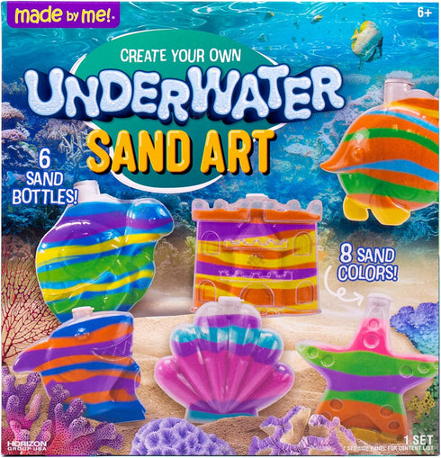 6 8 6, 7, 8, 9 Made By Me Create Your Own Underwater Sand Art, Includes Ocean-Themed Bottles, Sand Colors, Glitter