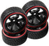 Hard Plastic Wheel Rims & Plastic Tires 12mm Hex Compatible with Traxxas HSP Tamiya Kyosho Himoto 1/10 RC Drift Car (Style 2)