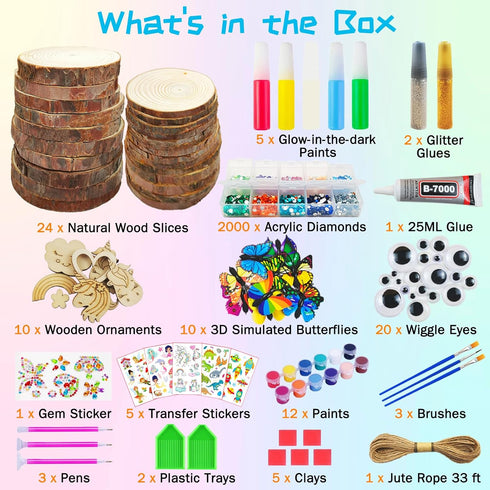 KIRKOTOY 6-12, 24 6 7 8 9 10 11 12 Wooden Crafts Kit for Kids-Glow in The Dark-Arts & Crafts Gifts for Boys Girls Age