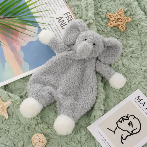 Apricot Lamb Stuffed Animals Security Blanket - Gray Elephant Infant Nursery Character Plush Snuggler (10 Inches)