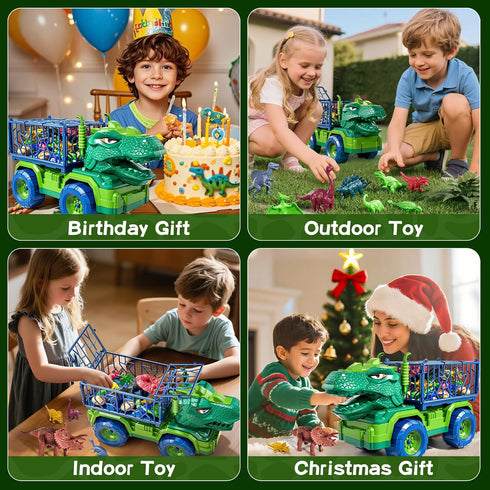 22 1 Set 3-5 5-7, 18 3 4 5 6 7 in Toddler T-rex Dinosaur Truck Toy for Kids Boys Tyrannosaurus Carrier Transport Truck