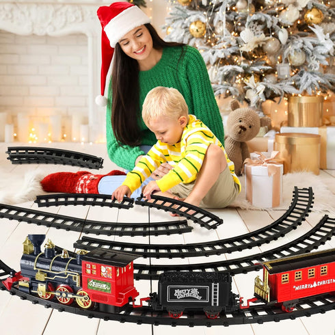 Set, Set 3 4 5 6 7 8+ Shemira Christmas Train Train Toys for Boys Girls,Toy Train with Light Smoke and Sound, Steam