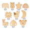 Boao 10 Pcs Wood Pacifier Clips Toy Suspender Clips Charm DIY Pacifier
