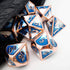 Haxtec Metal DND Dice Set, Copper Blue White D&D Dice with Leather Bag for Dungeons and Dragons RPG
