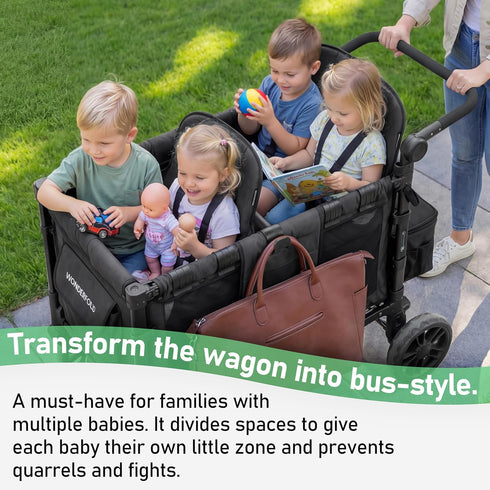 W2 (2-Seater)Bus-Style Forward-Facing Support Bar for Wonderfold Wagon Accessories Elite/Veer Seating Upgrade with Seat
