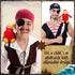 Funtery Halloween Plush Pirate Parrot Toy, Stuffed Accessory for Halloween Pirate Party Costume