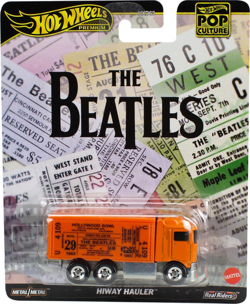 Hot Wheels Premium Toy Truck, 1:64 Scale Die-Cast Beatles Semi Replica with Hollywood Bowl Ticket Deco for Pop Culture