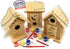 Matty's Toy Stop Paint Your Own Small Wooden Birdhouses - Gift Set Bundle (Includes Paints & Brushes) - 3 Pack