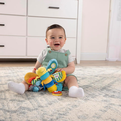 0 Lamaze Clip On Car Seat and Stroller Toy - Freddie the Firefly - Includes Lady Bug Teether - High Contrast Sensory