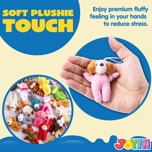 24 (24 3" JOYIN Pcs Mini Animal Plush Toys Units Each), Stuffed Animal Bulk for Kids Birthday Party Favors, Presents