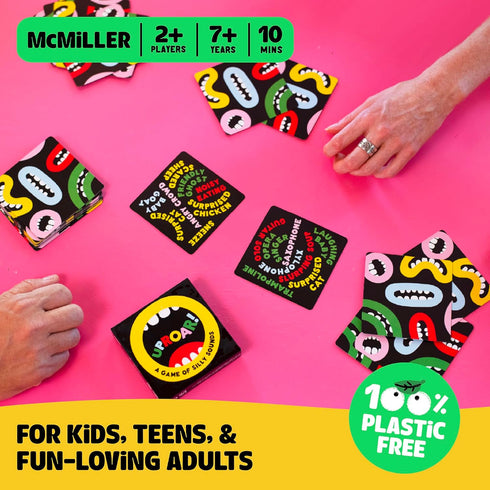 UpRoar! The Card Game of Silly Sounds - Plastic-Free Funny Family Party Game for Kids, Teens, and Adults, 2 + Players, Eco, Sustainable, Fun, Birthday Gift, Game Night, Camping, Cheap, Easy, Travel.