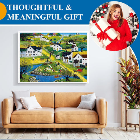 VoYouTwo 500 500 20.5*15 Piece Puzzle for Adults | Seaside Village Puzzle |Recycled Cardboard White Villa Jigsaw