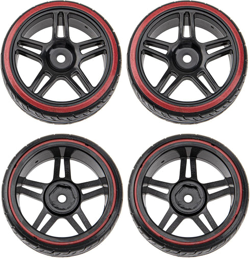 Hard Plastic Wheel Rims & Tires 12mm Hex for Traxxas HSP Tamiya Kyosho Himoto 1/10 RC Drift Car