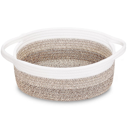 ABenkle Small Basket with Handles - Decorative Durable Rope Woven Storage Bin, Easter Baby Gift Basket