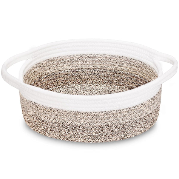 ABenkle Small Basket with Handles - Decorative Durable Rope Woven Storage Bin, Easter Baby Gift Basket