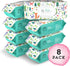 800 Count (8 Packs 100) Amazon Brand - Mama Bear Gentle Formulated without Fragrance Baby Wipes, Hypoallergenic